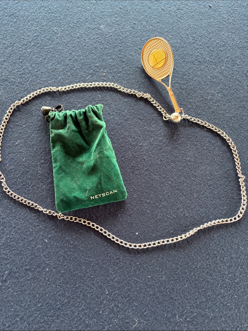 Netscan Measure for Tennis Net with Gold Tennis Racket Charm